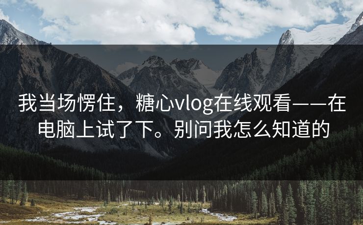 我当场愣住，糖心vlog在线观看——在电脑上试了下。别问我怎么知道的  第1张