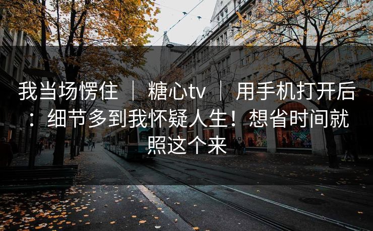 我当场愣住 ｜ 糖心tv 用手机打开后：细节多到我怀疑人生！想省时间就照这个来  第1张