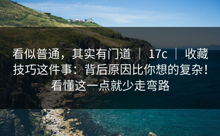 看似普通，其实有门道 ｜ 17c 收藏技巧这件事：背后原因比你想的复杂！看懂这一点就少走弯路  第1张