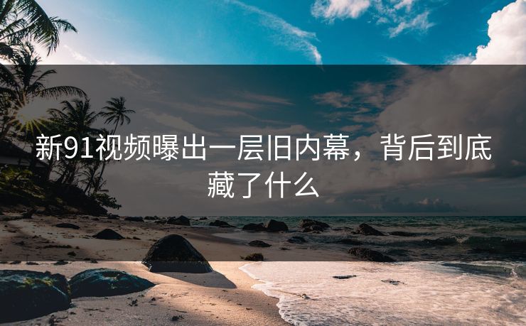 新91视频曝出一层旧内幕，背后到底藏了什么  第1张